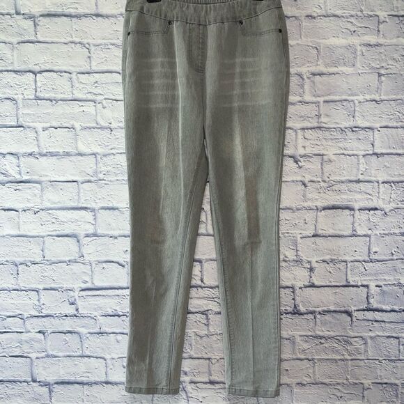 Soft Surroundings Pull On High Rise Stretch Gray Denim Skinny Jeans Size small - Picture 1 of 8
